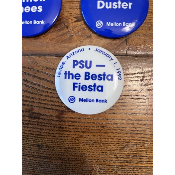 1991 PENN STATE MELLON BANK COMPLETE FOOTBALL SEASON SLOGAN BUTTON SET - Picture 4 of 4